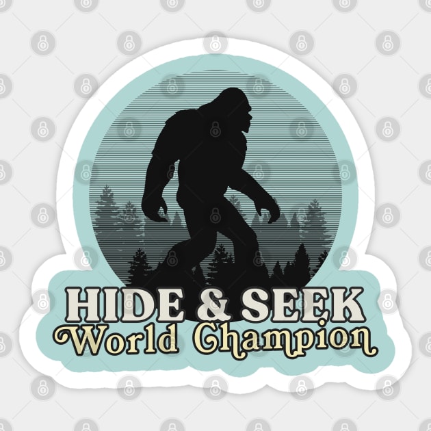 Retro Bigfoot Hide & Seek World Champion Sticker by DankFutura